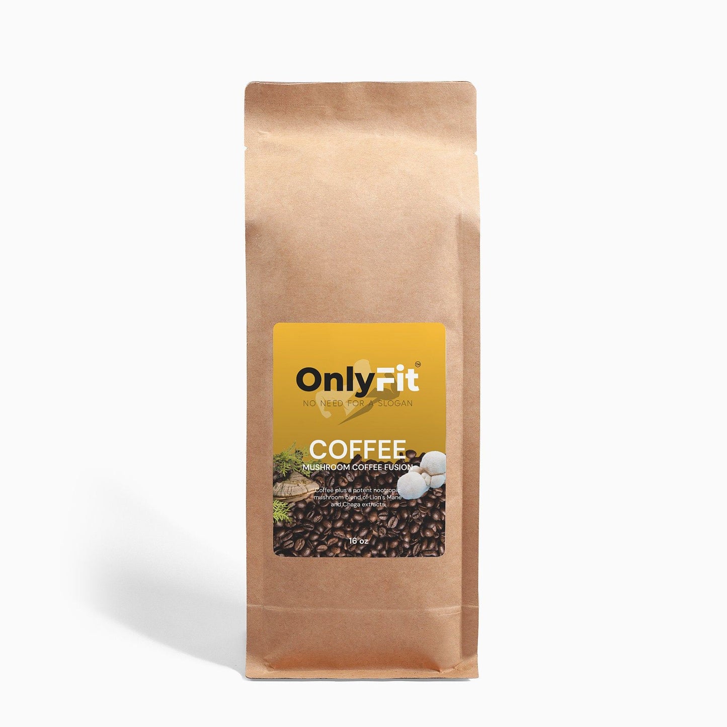 "GOLDY" Mushroom Coffee Fusion - Lion’s Mane & Chaga 16oz - OnlyFit